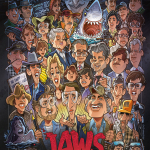 Karikatur JAWS / Der Weisse Hai - Cast