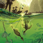 Cormorant Fishing / People / Animals / Landscape / Realism / Vector / FinalArt