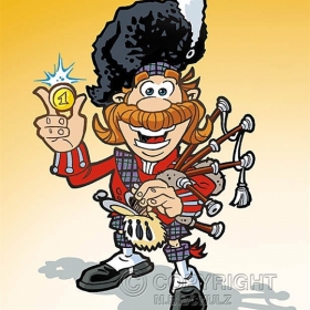 Scottisch pipe player cartoon