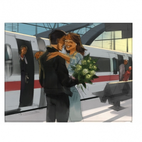 Meeting girl at trainstation