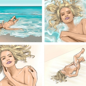 Girl on beach enjoying the waves