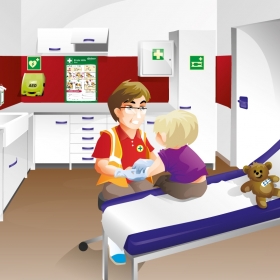 Corona Hand Desinfektion, Visual für Kinder